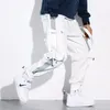 أزياء الرجال شرائط كتلة اللون الأسود جيب البضائع السراويل 2020 ركض Harajuku Sweatpant الهيب هوب بنطلون الرجال Sweatpants