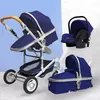 Luxe 3 in 1 kinderwagen Draagbare Hoge Landschap Gouden Zwarte Kinderwagen Vouwen Multifunctionele Pasgeboren Infant Stroller1