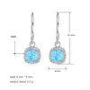 Mode 925 Sterling Silver Charm Oorringen met blauwe opaal Gemstone Mooie Long Design Hoop Earring Sieraden hele1793306