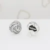 Autentiska 925 Sterling Silver Earring Kvinnor Bröllopsgåvor Smycken för Pandora Shimmering Knot Stud Örhängen med Original Box