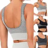 Kadınlar Dikişsiz Yoga Seti Spor Giyim Spor Gym Gym Tayt Yastıklı Push-up Strappy Spor Sutyen Koşu Takımları