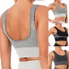 Conjunto de Yoga sin costuras para mujer, ropa deportiva, mallas deportivas para gimnasio, Sujetador deportivo con tiras y realce acolchado, trajes para correr