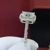 Choucong Brand New Stunning Luxury Jewelry 925 Sterling Silver Princess Cut White Topaz CZ Diamond Gemstones Women Wedding Band Ring Gift