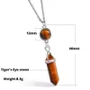 925 Silver Natural Gemstone Pendants Necklace Opal Rose Quartz Healing Crystals Jewelry for Women Girls NI0729