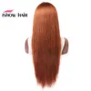 Ishow Saç Brezilyalı 4/27 Düz İnsan Saç Peruk Patlama 27 # 30 # 99J Turuncu Ginger Peruvian Yok Dantel Peruk Hint Saç Malezya
