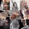 Tatuaggio temporaneo uomini horror re tigre tatuaggio temporaneo ragazzo impermeabile mano tatoo rosa bocca robot tatuaggio adesivo trasferimento dell'acqua