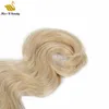 Brasiliano VirginHair HandTied Weft HumanHair Weave Hand Tie Estensioni dei capelli 1b Blonde T Color 100g / bundle 2 Bundles