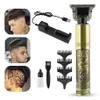 USB-uppladdningsbar T9 Baldheaded Hair Clipper Electric Hair Trimmer Trådlös Rakapparat Trimmer 0mm Män Barber Hår Skärmaskin Olja Huvud