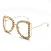 Crystral очки женщин мода для мужчин квадратного защита от ультрафиолетовых лучей золота бриллианта UV400 очки feminino де золь Gafas