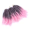 Ombre Marlybob Crochet Tresses Cheveux 8 pouces Afro Crépus Torsion Cheveux 90 g/lot Synthétique Crochets Extensions de Cheveux LS05