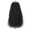 新しいスタイルの18インチ女神のフェイクロケのカールかぎ針編み編組ボヘミアンの巻き毛の合成編組髪の伸びのための黒い女性工場の低価格