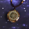 Colar de orgonita sri yantra pendente de geometria sagrada colar de energia ocular para homens jóias cx20072135570241601669