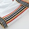 Baby Boys Romper Ny Sommar Spädbarn Stripe Lapel Kortärmad Jumpsuit Nyfödda Bomull Casual Onesie Kids Designer Kläder S378