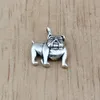 150pcs Antique Silver Zinc Alloy Cute Bulldog Charms Pendants For Jewelry Making Bracelet Necklace Findings 13x17mm