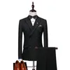 Серебряные мужские костюмы Slim Business Office Work Party Wedding Groom Tuxedo Stage Банкетный вечерний ужин Двухбордовые шесть пуговиц