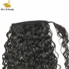 Water Wave Human Hair Clip in Extensions Natural Color Ponytail Wrap Around