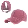 Créateur de mode porte-queue de cheval plaine Contton décontracté casquettes de baseball chapeaux pour femmes femmes filles Snapback