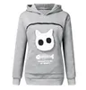 Sweat à capuche pour amoureux des chats, kangourou, chien, patte d'animal de compagnie, pulls, pochette de câlin, sweat-shirt avec oreilles d'animaux