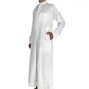 Branco manga longa roupas masculinas islâmicas jubba thobe abaya dubai arábia saudita tradicional ramadan eid árabe robes8618724