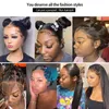 Pré-selecionado Full hd peruca frontal natural brasileiro remy 150 transparente afro longo laço frontal perucas de cabelo humano para mulheres negras straig1011662