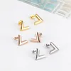 titanium steel letter V earrings stud for women men couples earing brief jewelry accessories2351911