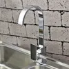 Kitchen Sink Faucet Mixer Tap Swivel Spout Chrome Brass Square Single Lever Mono72833032480949