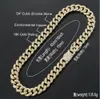 Colar de corrente de diamante com elo cubano Miami Iced de 15 mm Joias de zircônia cúbica banhadas a ouro branco 14K 7 a 24 polegadas Presentes1873