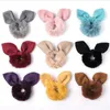 Women Scrunchie Rabbit Ears Hairband Plush Solid Hair Tie Ring Elastic Hair Rubber Band Girls Ponytail Holder Hair Accessories AT4965