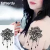 Aquarell coole Henna Rosenblüten Temporäres Körper Tattoo Schöne Schulter Oberschenkel Rücken Körper Dekor Spitze Eule Frauen Körperbemalung