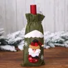 Regalo di Babbo Natale Renna Fiocco di neve Elfo Natale Copri bottiglia di vino Borse Portabottiglie Decorazioni per la casa di Natale LX2616