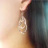 Orecchini da donna orecchini in lega super lucida moda classica orecchini multistrato con diamanti intrecciati WY1489