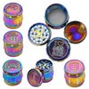 Rainbow Herb Grinder 4 Layers 43MM Diameter Grinders Zinc Alloy Tobacco Crusher Smoking Grinder 5943IBS