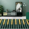 Geometric Piano Keys Carpet and Rug Green Gold Gray Pattern Kitchen Living Room Non-Slip Floor Mat Bedroom Bedside Sofa Tapete