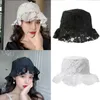 2020 New Fashion Summer Sun Caps Black White Lace Floral Bucket hats For Women Gorras Factory Price Wholesale