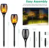 48pcs LED Solar Flame Lamp Flickering Outdoor Waterproof Torch Light Landscape Yard Garden Light Path Lighting