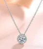 Collana con ciondolo fiore sole in argento sterling 925 autentico, collana con diamanti rotondi in zirconi per le donne nuziali D103