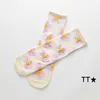 INS crianças garotas Princesa Soca Crianças Autumn Cotton Sun Flower Casual Meias de joelho Tide Meias de moda-filho da moda S288