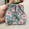 DHL100pcs Women Retro corduroy Floral Printing Drawsting Short Coin Purses Mix Color