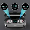 LED Display True Wireless Earphone F9 TWS Sports Headphones Stereo Bass Noise Cancelling Headset Earbud With Mic 2000mah Charging box