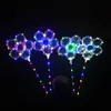 LED Plum Blossom Balloon 18 inch Flashing club Bobo Ball Light Up Balloons with battery boxes Wedding Birthday Party Decoration 205942912