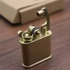 Retro Free Fire Torch Lighter Brass Windproof Grinding Wheel Flint Kerosene Oil Pipe Lighter Cigarette Gasoline Gadgets For Men