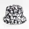 Milch Cow Print Fisherman Hat Women's Double Bucket Hat Mäns Animal Design Panda Hat Party Mössor 3 Style T2C5254