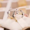 925 Sterling Silver Pave Heart Brincos Cz Diamond Wedding jóias para brincos de Pandora com caixa original de alta qualidade