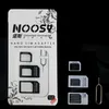 Gratis frakt 3000PCS / Lot Noosy Nano SIM-kort Micro SIM-kort till vanlig Adapter Adapter Converter Set för iPhone 6/5 / 4S / 4 med Eject Pin Ke