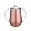 10oz Sippy Cup Stainless Steel wine glasses Double Handles Egg Cups Sucker Cup Double Wall Vacuum Insulated Flask Water Bottles