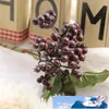 50pcs hot sale berries flowers Small Glass Berries Artificial Flower Red Wedding simulation glass pomegranate Decoration