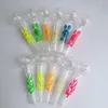 10cm Luminous Pyrex glass oil burner Pipe Smoking Tool thick tube Ball octopus Trash Sign water bongs rigs Hookah