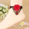 Europäische und amerikanische Gothic Vampire Retro Spitze Sexy Frauen Schmetterling Fußkettchen Reine Hand Schmuck Spot Großhandel