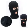 2017 nova máscara de cobertura facial completa três 3 buracos esqui balaclava chapéu de malha inverno estiramento máscara de neve gorro preto quente crânio boné antiter7568197