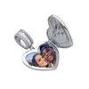 Collier avec pendentif photo personnalisé en or rose glacé avec zircon cubique Love Heart Openable Rocket Charm Bijoux commémoratifs personnalisés Cadeaux de la Saint-Valentin pour les amoureux Hommes Femmes